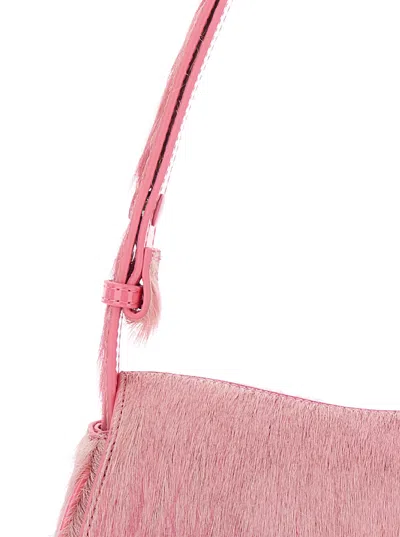 Diesel Play-clutch In Coloured Hairy Leather In Pink