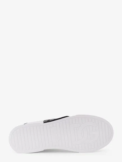 Dolce & Gabbana Calfskin Portofino Light Strobel Sneakers In White