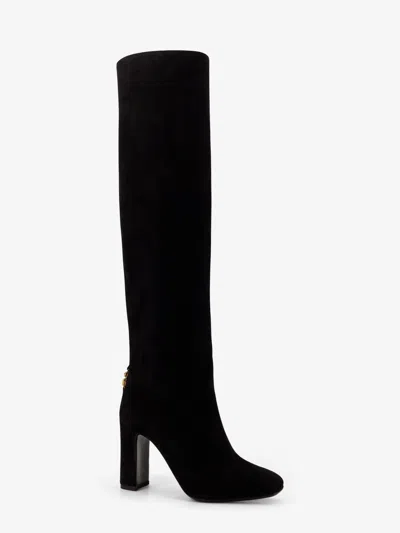 Dolce & Gabbana Chain Detail Suede Knee-high Boots In Multi