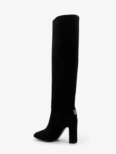 Dolce & Gabbana Chain Detail Suede Knee-high Boots In Multi
