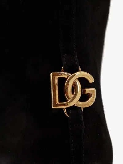 Dolce & Gabbana Chain Detail Suede Knee-high Boots In Multi