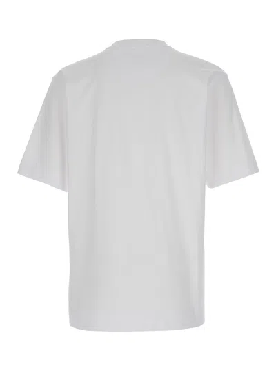 Fendi Men White Crewneck T-shirt With Log Print On The Front In Cotton Man