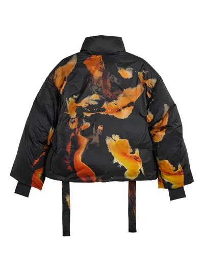 Y-3 Printed Puffer Jacket In Black