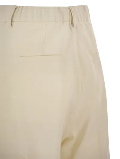 Herno Cargo Trousers In Wool And Viscose Blend In Neutral