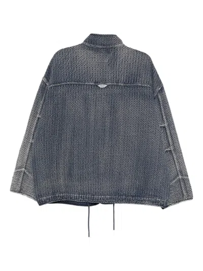 Five Cm Quilted Denim Jacket In Blue