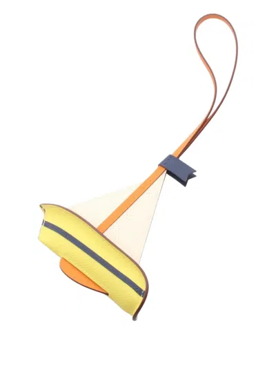 Pre-owned Hermes 2024 Sail Bag Charm In Neutral