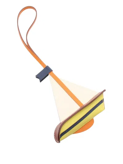 Pre-owned Hermes 2024 Sail Bag Charm In Neutral