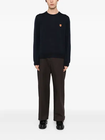 Maison Kitsuné Fox Head Patch Regular Sweatshirt In Black