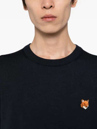 Maison Kitsuné Fox Head Patch Regular Sweatshirt In Black