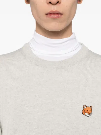 Maison Kitsuné Gray Bold Fox Head Patch Regular Sweater In Gray