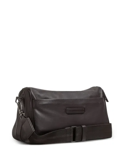 Zegna Secondskin Leather Crossbody In Brown