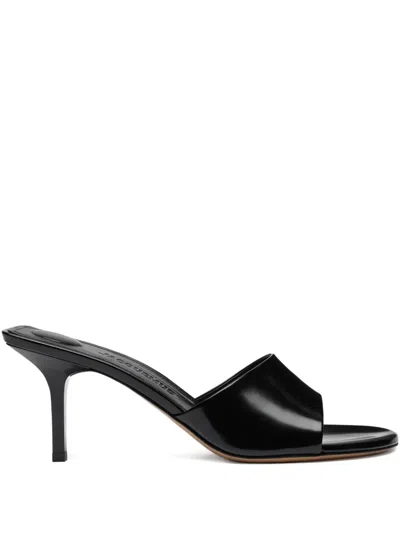 Jacquemus 70mm Leather Open-toe Mules In Black