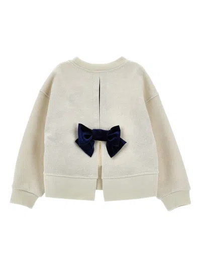 Monnalisa Kids' X Disney Minnie Mouse Embroidered Sweatshirt In Neutral