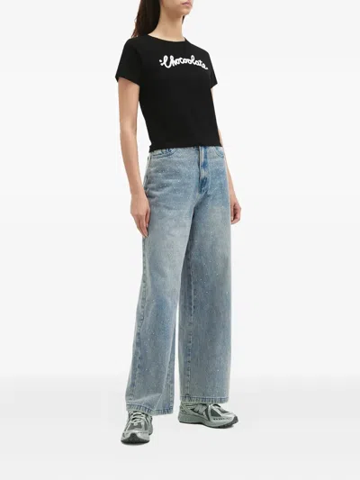 Chocoolate Logo-embroidered T-shirt In Black