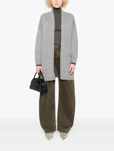 Allude Open Cardigan In Virgin Wool And Cashmere In Gray
