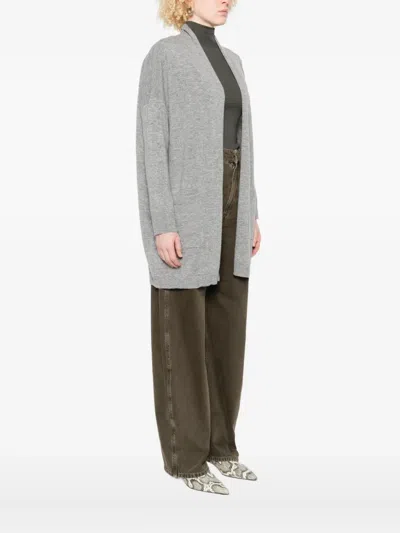 Allude Open Cardigan In Virgin Wool And Cashmere In Gray