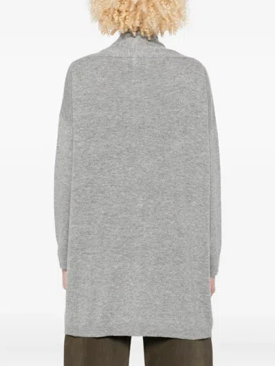 Allude Open Cardigan In Virgin Wool And Cashmere In Gray