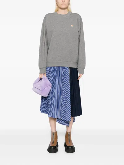 Maison Kitsuné Maison Kitsune' Baby Fox Cotton Sweatshirt In Gray