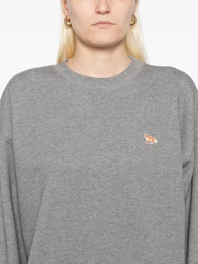 Maison Kitsuné Maison Kitsune' Baby Fox Cotton Sweatshirt In Gray