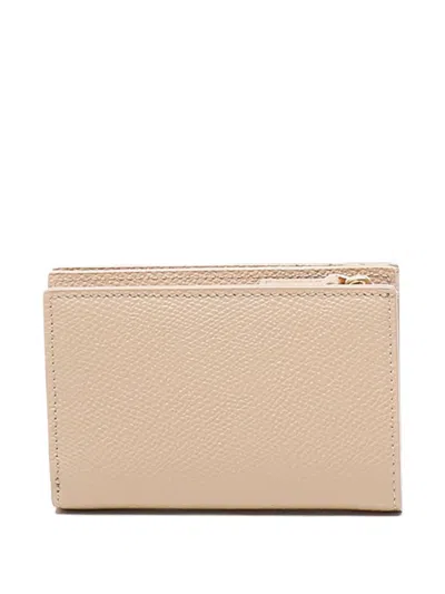 Valentino Logo-plaque Leather Wallet In Neutral
