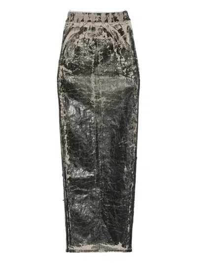 Rick Owens Drkshdw Drawstrings Midi Skirt In Black