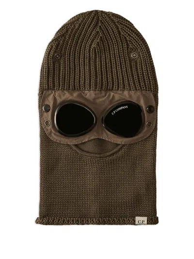 C.p. Company C.p.company Extrafine Merino Wool Goggle Balaclava In Green