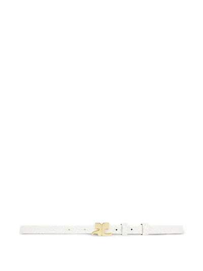 Courrèges Viper Leather Belt In White