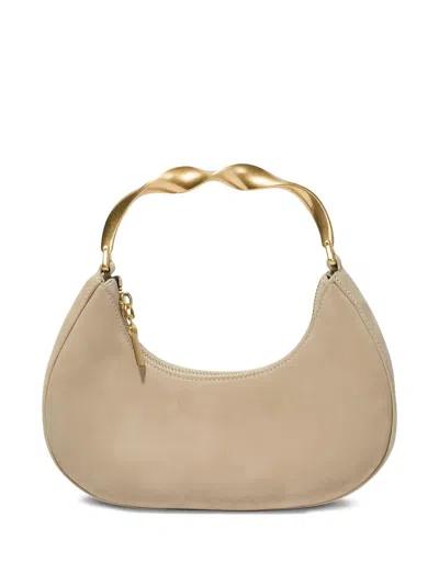 Simkhai Nixi Twist-handle Suede Tote Bag In Neutral