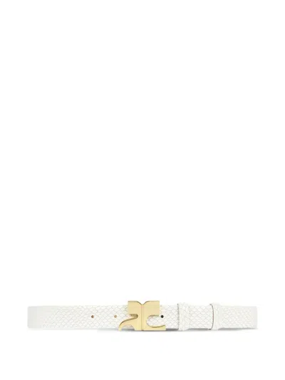 Courrèges Viper Leather Belt In White