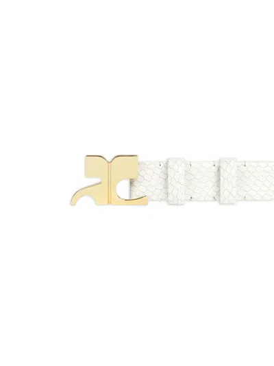 Courrèges Viper Leather Belt In White