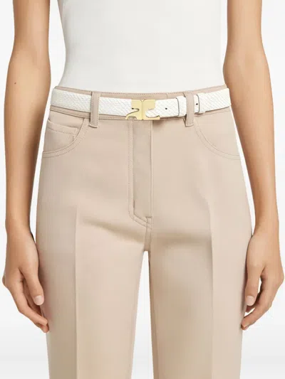Courrèges Viper Leather Belt In White