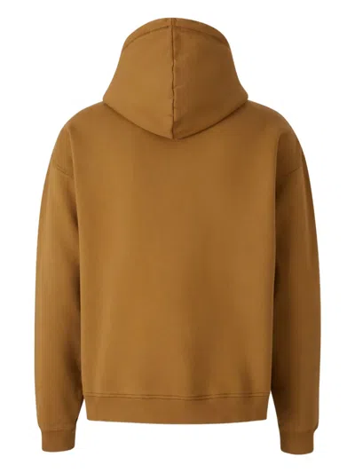 Dsquared2 Logo-patch Zip-up Hoodie In Brown