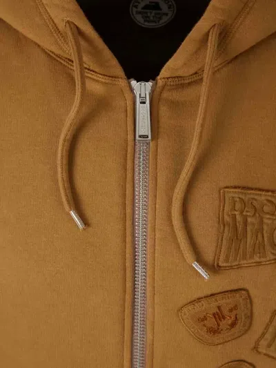 Dsquared2 Logo-patch Zip-up Hoodie In Brown
