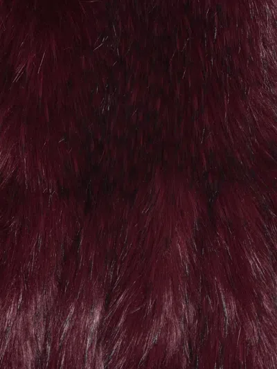 Rotate Birger Christensen Faux-fur Scarf In Burgundy