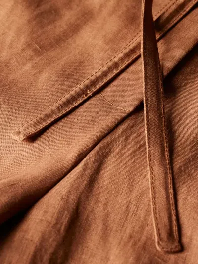 Paul Smith Cargo-pocket Linen Trousers In Brown