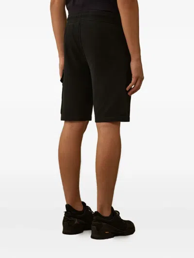 C.p. Company Relaxed Fit Cargo Shorts With Drawstring Waistband In Black