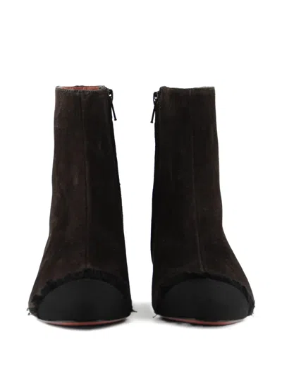 Paul Warmer 60mm Bootie Fringed Toe-cap Boots In Brown