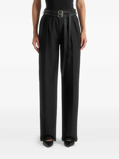 Manière De Voir Pascale Twin-belt Tailored Trousers In Black