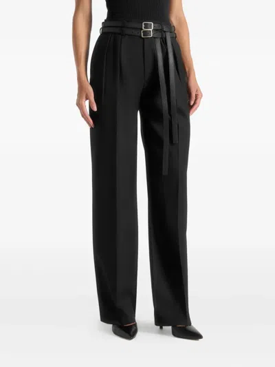 Manière De Voir Pascale Twin-belt Tailored Trousers In Black