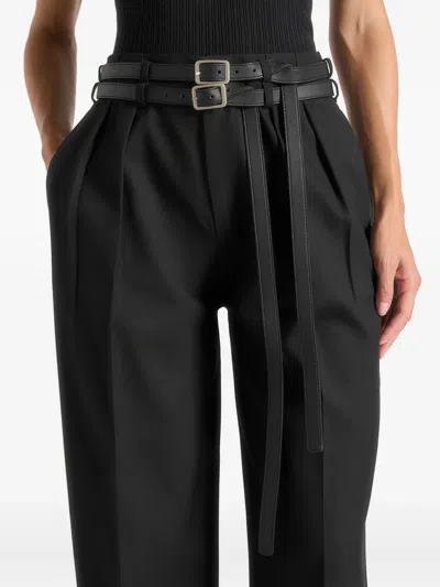 Manière De Voir Pascale Twin-belt Tailored Trousers In Black