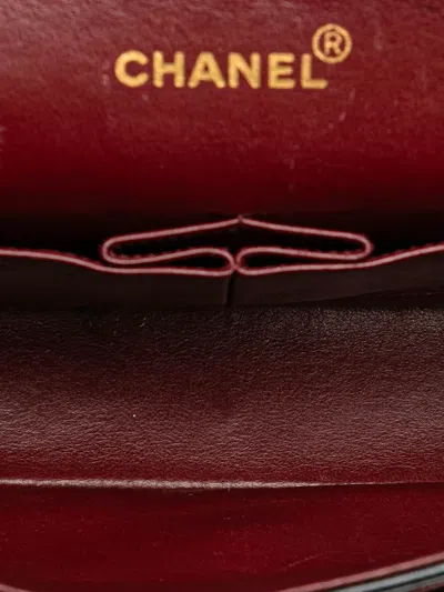 Pre-owned Chanel 2006-2008 Medium Classic Lambskin Double Flap Shoulder Bag In Black