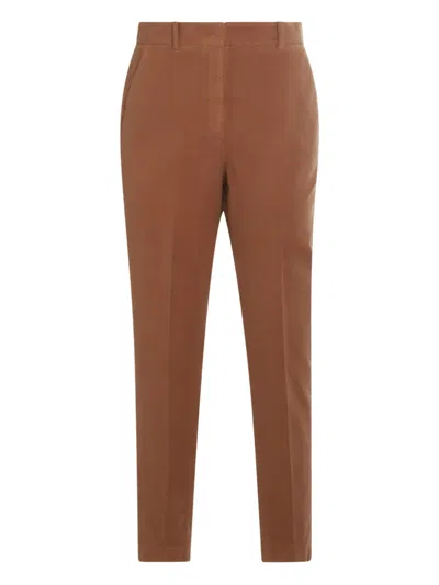 Incotex Comfortable Trousers Featuring Elastic Waistband In Brown