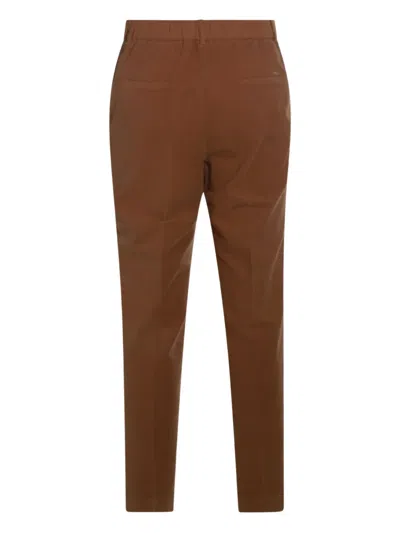 Incotex Comfortable Trousers Featuring Elastic Waistband In Brown