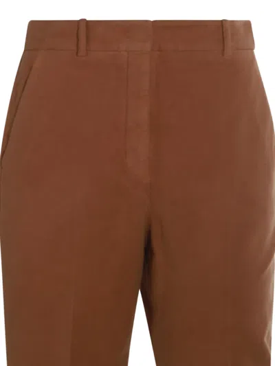 Incotex Comfortable Trousers Featuring Elastic Waistband In Brown