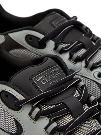 Cleens Pulse Mesh-panels Suede Low-top Sneakers In Gray