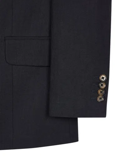 Paul Smith Double-breasted Buttoned Blazer In Gray