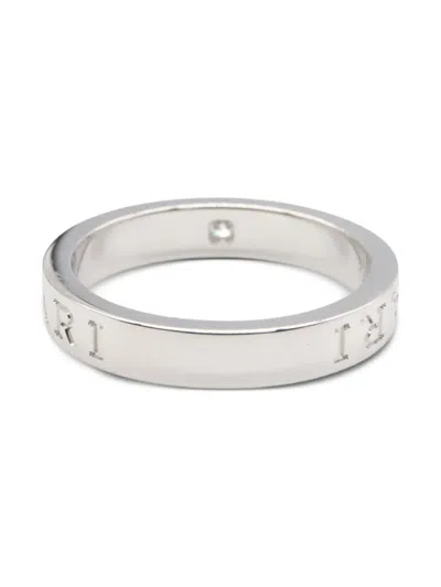 Pre-owned Bvlgari 2010s 18k White Gold B-zero1 Diamond Ring In Gray