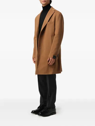 Tagliatore Cashmere Coat Featuring Notched Lapel In Brown