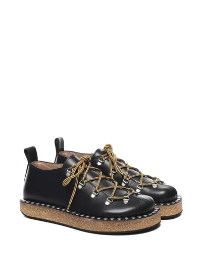 Loewe Leather Rivet Hiking Boots In Black