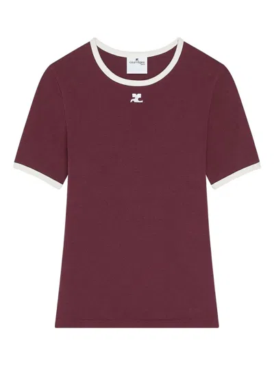 Courrèges T-shirts And Polos In Burgundy